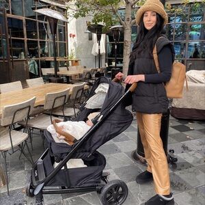 Camel faux leather Abercrombie pants